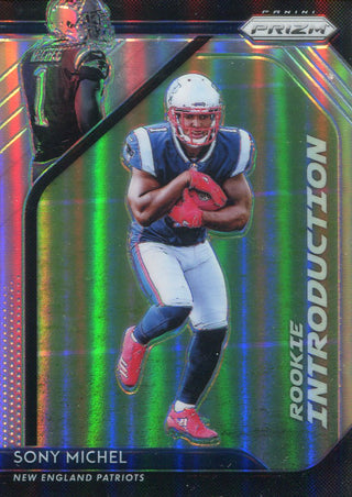 Sony Michel 2018 Panini Prizm Silver Rookie Introduction Card