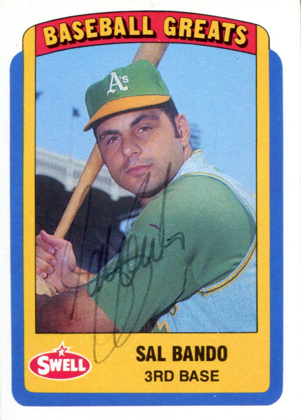 Sal Bando Autographed 1990 Swell Card