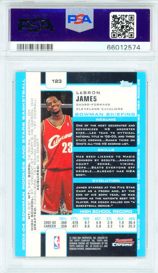 LeBron James 2003 Bowman Chrome Rookie Card #123 (PSA NM-MT 8)