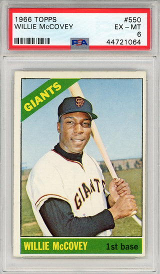 Willie McCovey 1966 Topps Card #550 (PSA EX-MT 6)