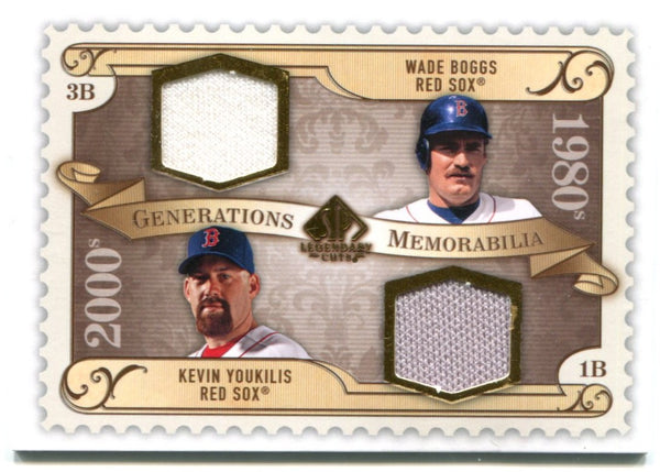 Wade Boggs Kevin Youkilis Red Sox Generations Authentic Game Worn Duel