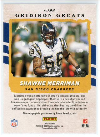 Shawne Merriman Autographed 2021 Panini Gridiron Greats Card