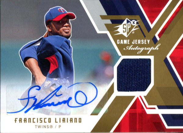 Francisco Liriano Autographed 2009 Upper Deck SPx Jersey Card