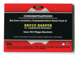 Bryce Harper 2013 Topps Commemorative Patch Card #CP15