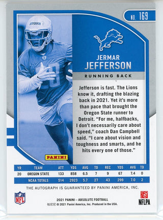 Jermar Jefferson Autographed 2021 Panini Absolute Rookie Card