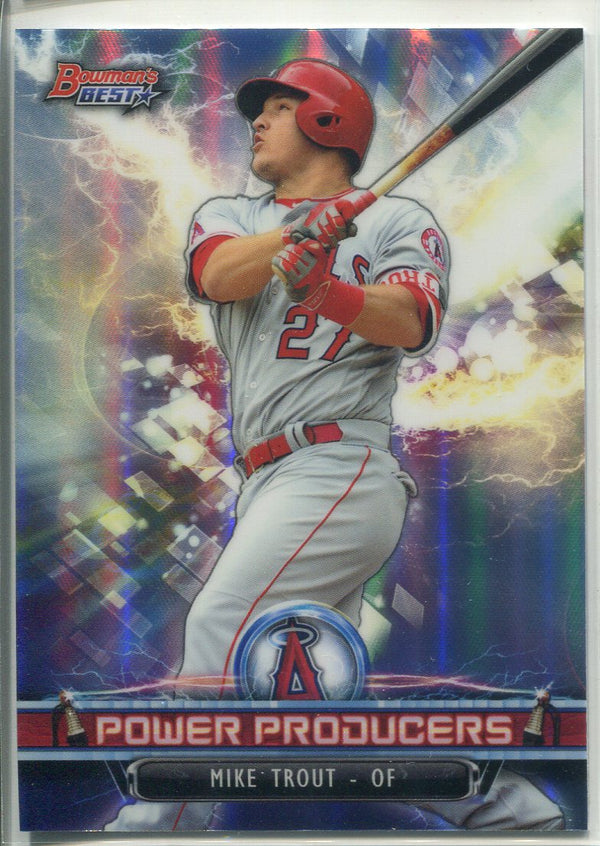 Mike Trout 2018 Bowman's Best Power Producers Refractor Card