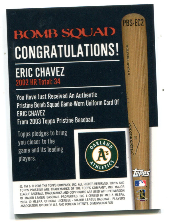 Eric Chavez 2003 Topps Pristine Bomb Squad #PBSEC2 Bat Card