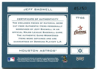 Jeff Bagwell Tools of the Trade Game Used Bat Hat Jersey and Pants