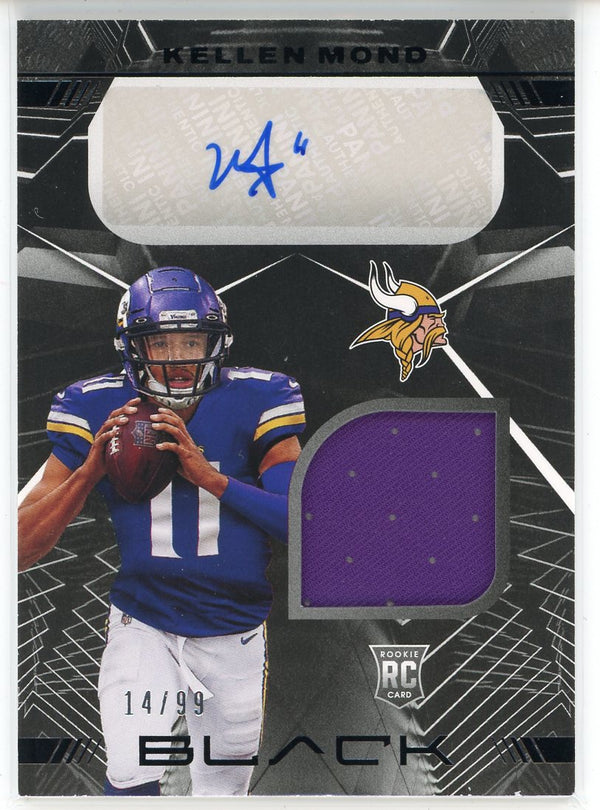 Kellen Mond Autographed 2021 Panini Black Rookie Jersey Card