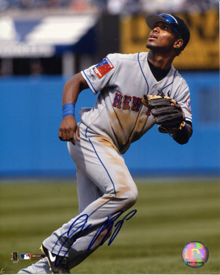 Jose Reyes Autographed Fielding New York Mets 8x10 Photo