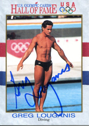 Greg Louganis Autographed 1991 Impel Olympic HOF Card