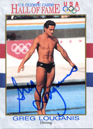 Greg Louganis Autographed 1991 Impel Olympic Hall of Fame Card