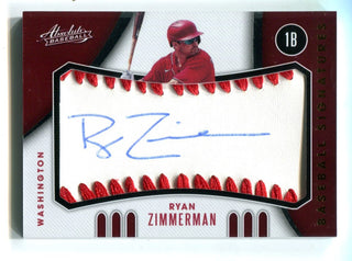 Ryan Zimmerman 2021 Panini Absolute Baseball #BMSRZ Autographed Card /50