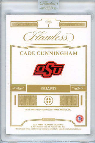 Cade Cunningham Autographed 2021 Panini Flawless Collegiate Rookie Encased Card