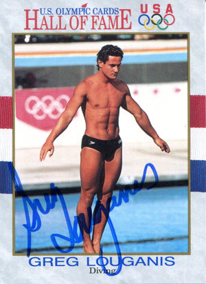Greg Louganis Autographed 91' Impel Olympic Hall of Fame Card