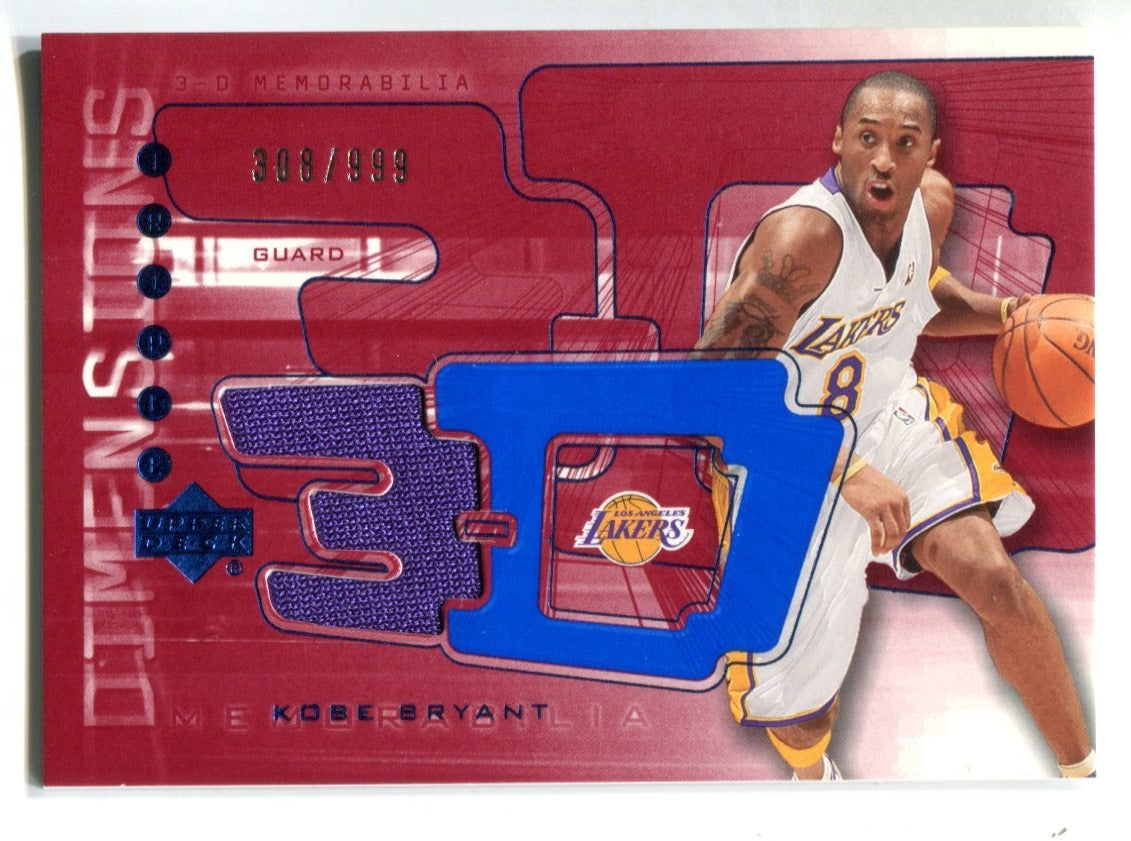 Kobe Bryant 2004 Upper Deck 3-Dimensions #3DW16 Card (308/999