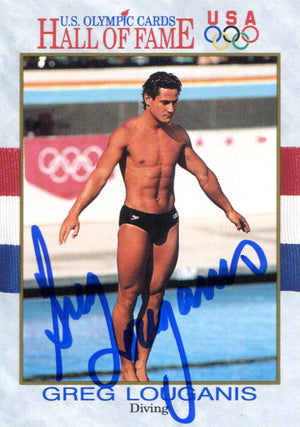Greg Louganis Autographed 91' Impel Olympic Hof Card