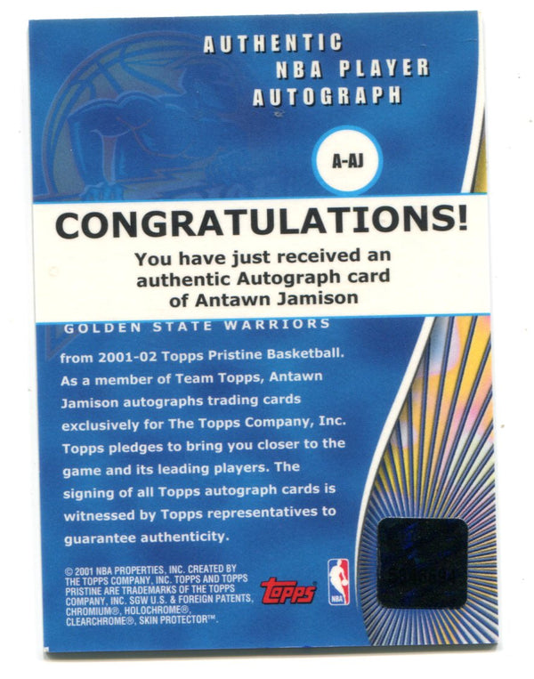 Antawn Jamison 2001 Topps Pristine Team Hoops #A-AJ Auto Card