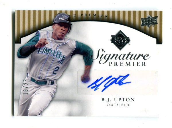 B.J. Upton 2008 Upper Deck Signature Premier Level #spbj Autographed Card /25