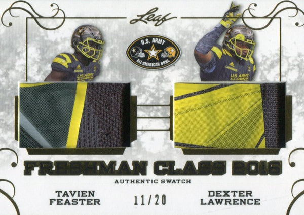 Tavien Feaster Dexter Lawrence 2016 Leaf All-American Bowl Relic Card