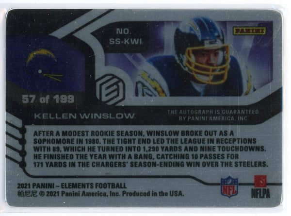 Kellen Winslow Autographed 2021 Panini Elements Card