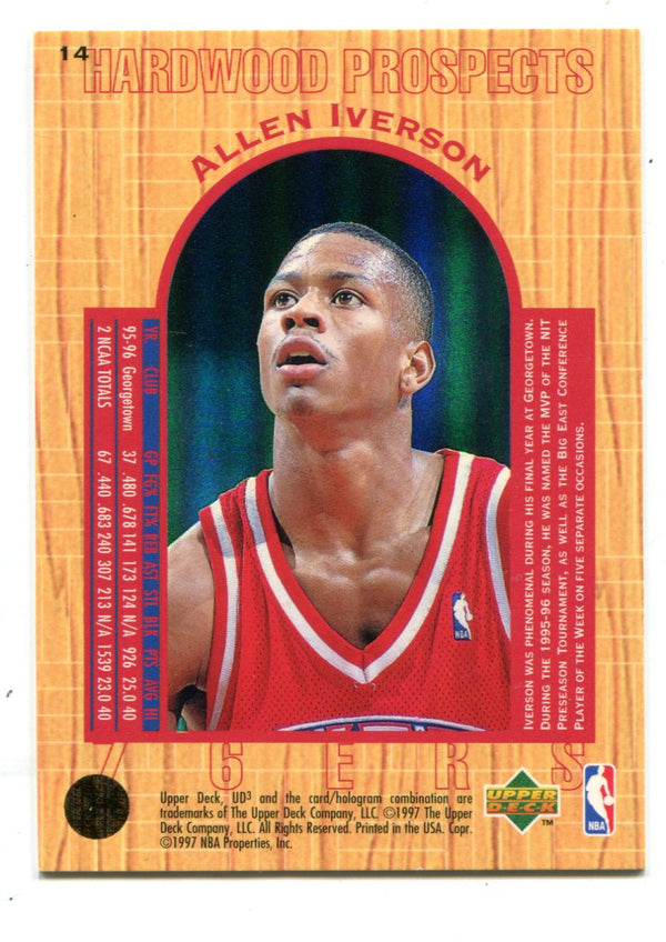 Allen Iverson 1996 Upper Deck Hardwood Prospects #14 RC