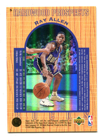 Ray Allen 1996 Upper Deck Hardwood Prospects #5 Card