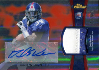 David Wilson Autographed 2012 Topps Finest Rookie Jersey Card