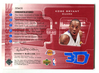 Kobe Bryant 2004 Upper Deck 3-Dimensions #3DW16 Card (308/999)