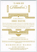 Eric Davis Autographed 2021 Panini Flawless Memorable Marks Card #MM-ED