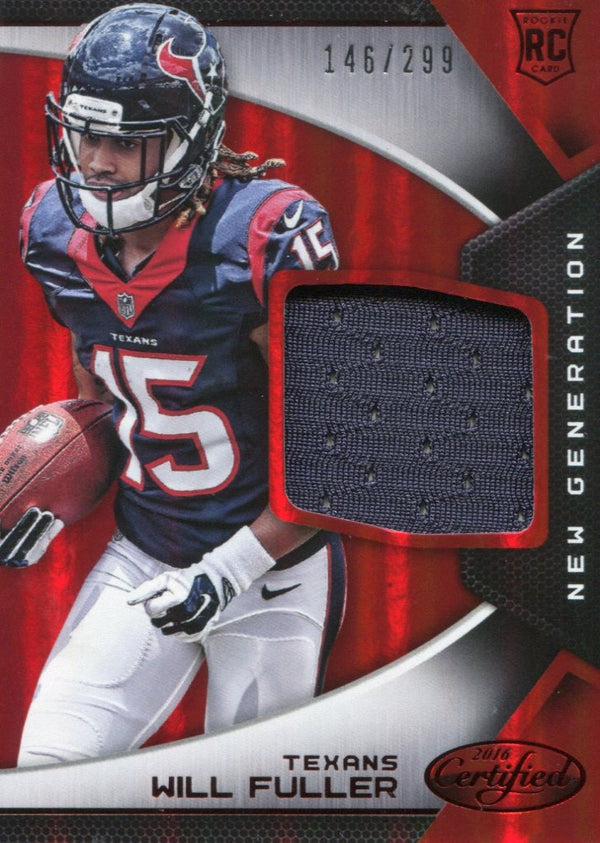 Will Fuller 2016 Panini Certified Used Jersey Patch Rookie Card 146/299