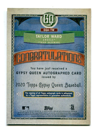 Taylor Ward 2020 Topps Gypsy Queen Autographed Card #GQATW