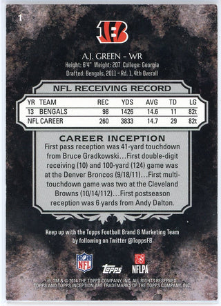 AJ Green 2014 Bowman Inception Card #1