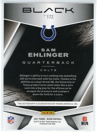 Sam Ehlinger Autographed 2021 Panini Black Rookie Card