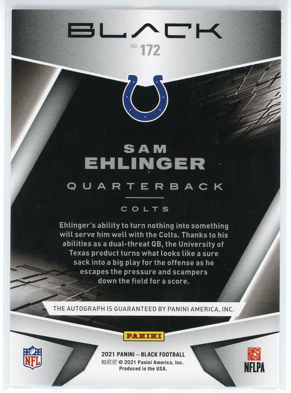 Sam Ehlinger Autographed 2021 Panini Black Rookie Card