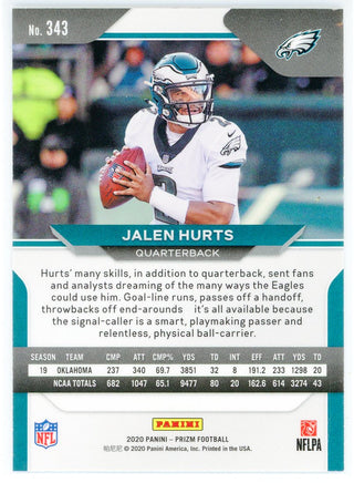 Jalen Hurts 2020 Panini Prizm Rookie Card #343