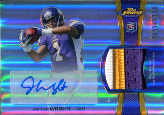 Jarius Wright Autographed 2012 Topps Finest Rookie Jersey Card