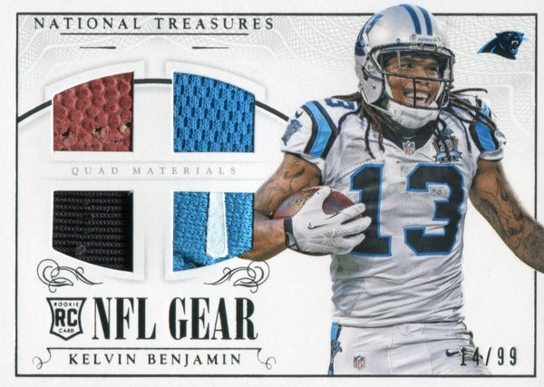 Kelvin Benjamin 2014 National Treasures Quad Materials Rookie Card 14/99