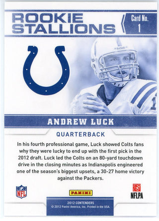 Andrew Luck 2012 Panini Contenders Rookie Stallions Card #1