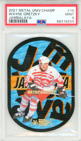 Wayne Gretzky 2021 Skybox Metal Universe Champions Jambalaya Card #15 (PSA Mint 9)