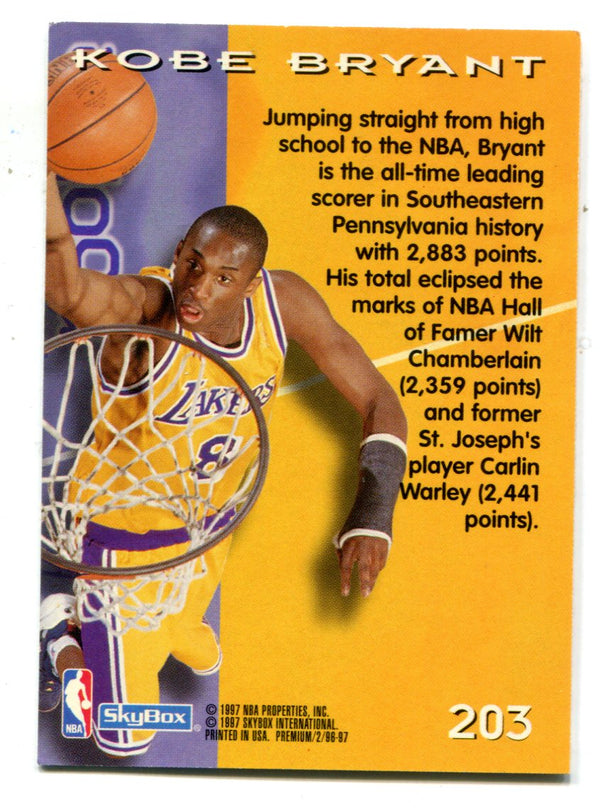 Kobe Bryant 1997 Skybox Rookie #203 RC