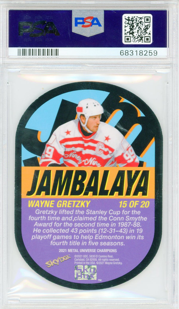 Wayne Gretzky 2021 Skybox Metal Universe Champions Jambalaya Card #15 (PSA Mint 9)