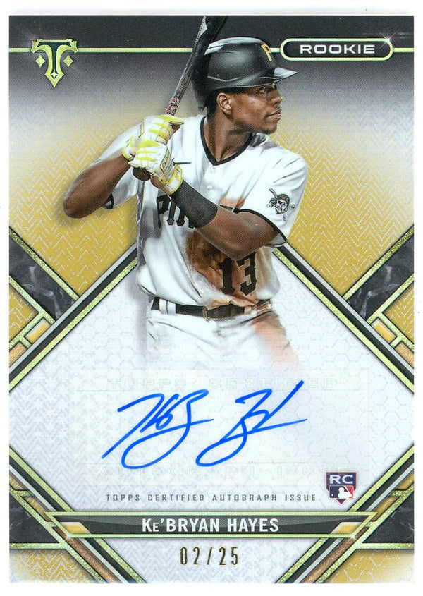 Ke'Bryan Hayes Autographed 2021 Topps Triple Threads Gold Rookie Card #RAC-KH