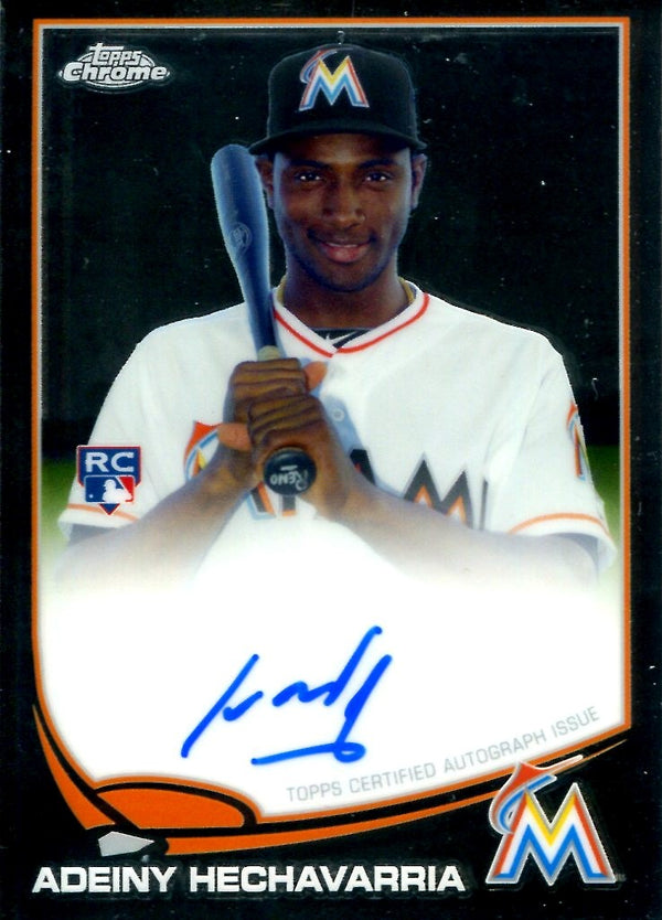 Adeiny Hechavarria 2013 Topps Chrome Autographed Rookie Card