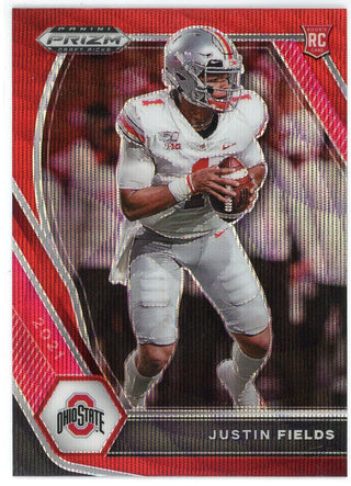 Justin Fields 2021 Panini Prizm Draft Picks Red Prizm Rookie Card #121