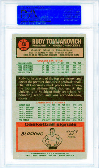 Rudy Tomjanovich 1976 Topps Card #66 (PSA Mint 9)