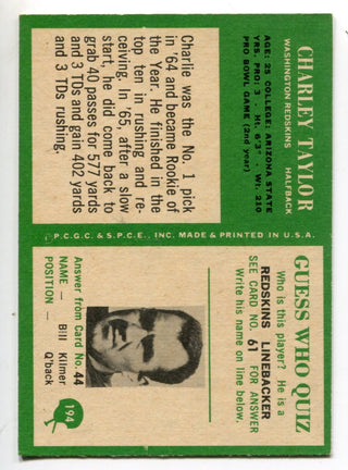 Charley Taylor 1966 Philadelphia Football Card