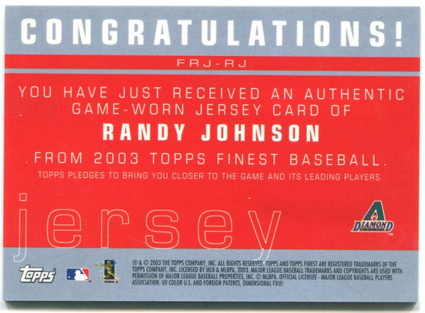Randy Johnson Topps Finest Jersey Card 2003