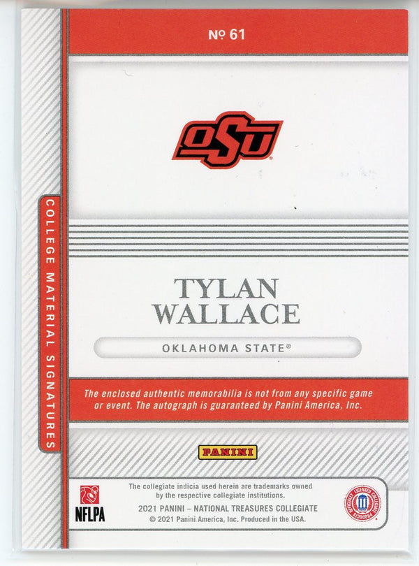 Tylan Wallace Autographed 2021 Panini National Treasures Collegiate Rookie Card