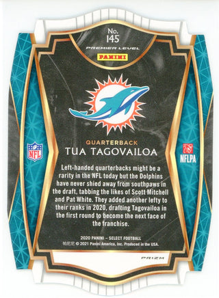 Tua Tagovailoa 2020 Panini Select Premier Level Die Cut Prizm Rookie Card #145